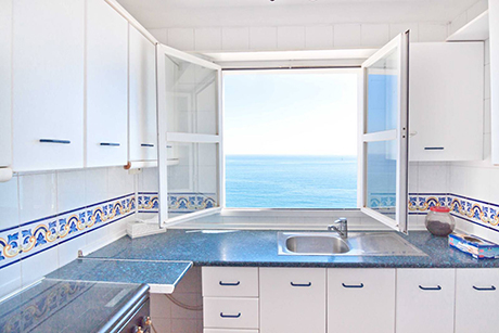kitchen sea view from window image for penthouse benalmadena costa